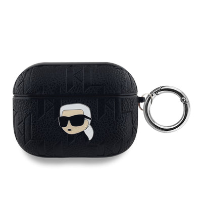 Husa Karl Lagerfeld PU Embossed Karl Head pentru AirPods Pro Negru