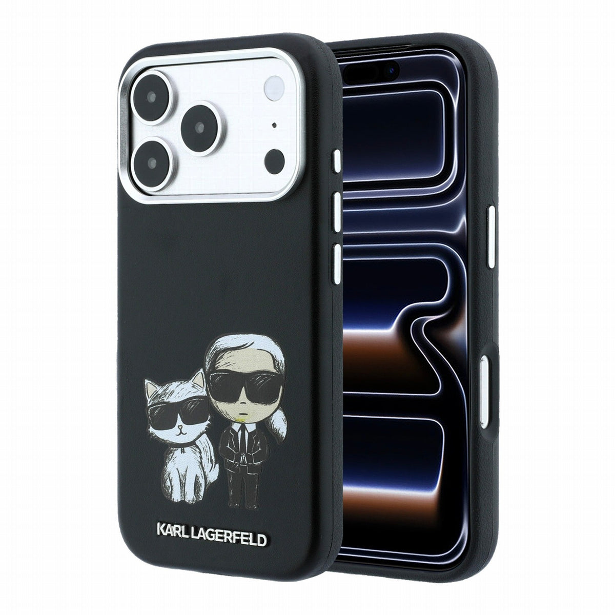 Husa Karl Lagerfeld Smooth Karl Choupette Bodies Sketch Magsafe pentru iPhone 18 Pro Max / 17 Pro Max Negru