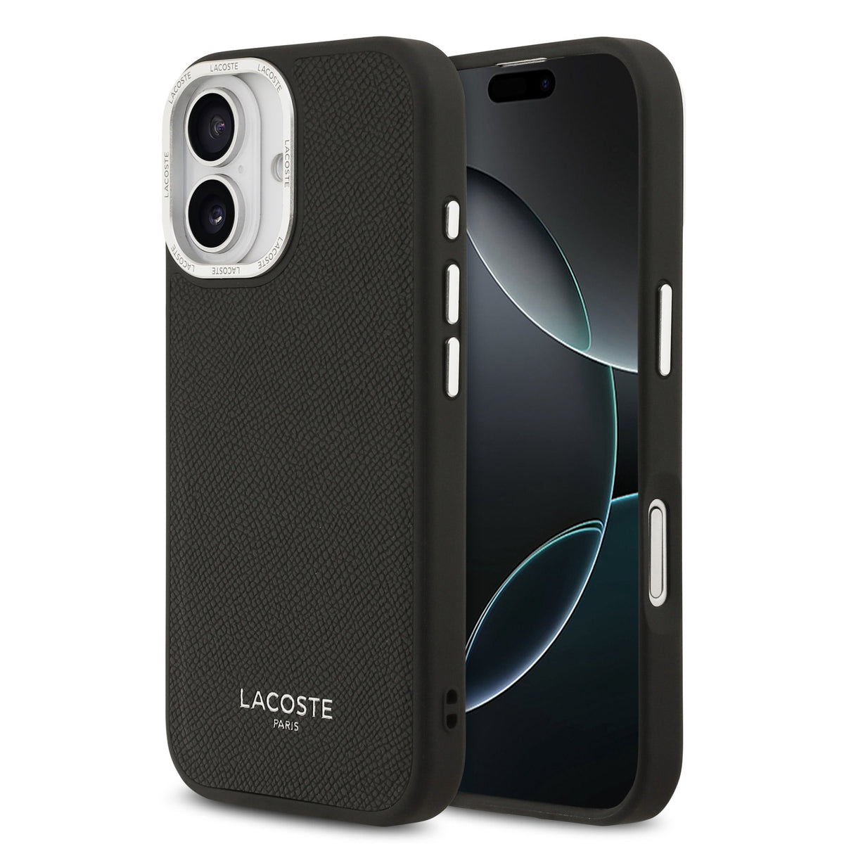 Husa Lacoste piele sintetica Champs Elysees Magsafe pentru iPhone 17 Negru