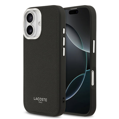 Husa Lacoste piele sintetica Champs Elysees Magsafe pentru iPhone 17 Negru