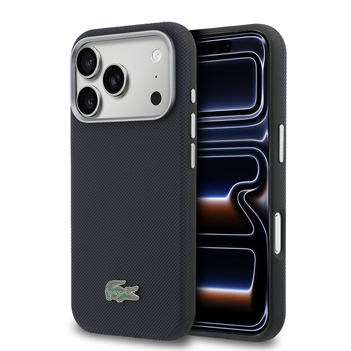 Husa Lacoste PVC Petit Pique Semi Wrap Magsafe pentru iPhone 17 Pro Navy