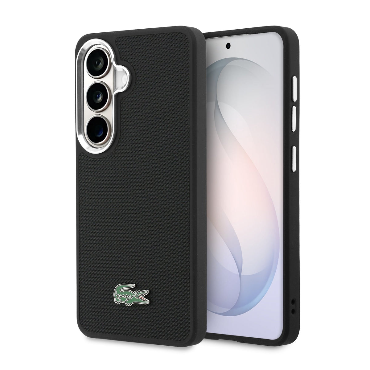 Husa Lacoste Petit Pique Metal Logo Magnetic pentru Samsung Galaxy S26+ Negru