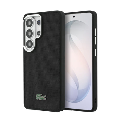 Husa Lacoste Petit Pique Metal Logo Magnetic pentru Samsung Galaxy S26 Ultra Negru