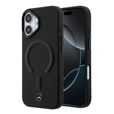 Husa Mercedes piele sintetica 3D Magsafe pentru iPhone 17 Negru