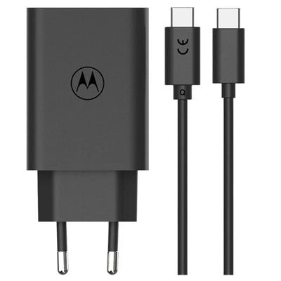 Cablu Motorola Turbopower Usb-c 68W Gan Travel Incarcator + Usb-c/Usb-c Data 6.5A Negru