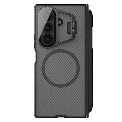 Husa Nillkin Camshield Prop Magnetic Pen Slot pentru Samsung Galaxy Z Fold 7 Transparent Negru