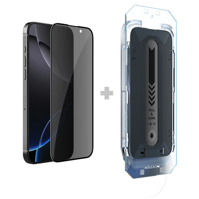 Folie Nillkin sticla 0.25mm Guardian 2.5D pentru Apple iPhone 16 Pro Max Negru (cu Applicator)