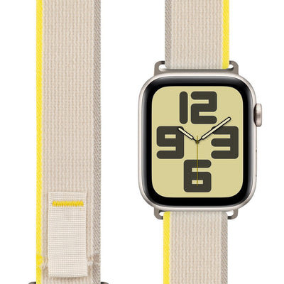 Curea Obal:ME Textile pentru Apple Watch 42-49mm M-L Bej/Galben