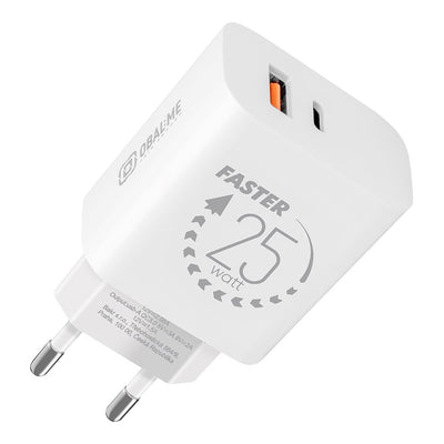 Incarcator priza Obal:ME Usb-a + Usb-c 25W Alb