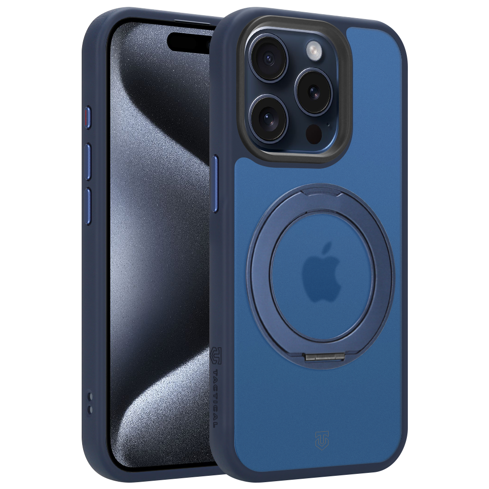 Husa Tactical Magforce Hyperstand pentru Apple iPhone 15 Pro Deep Albastru