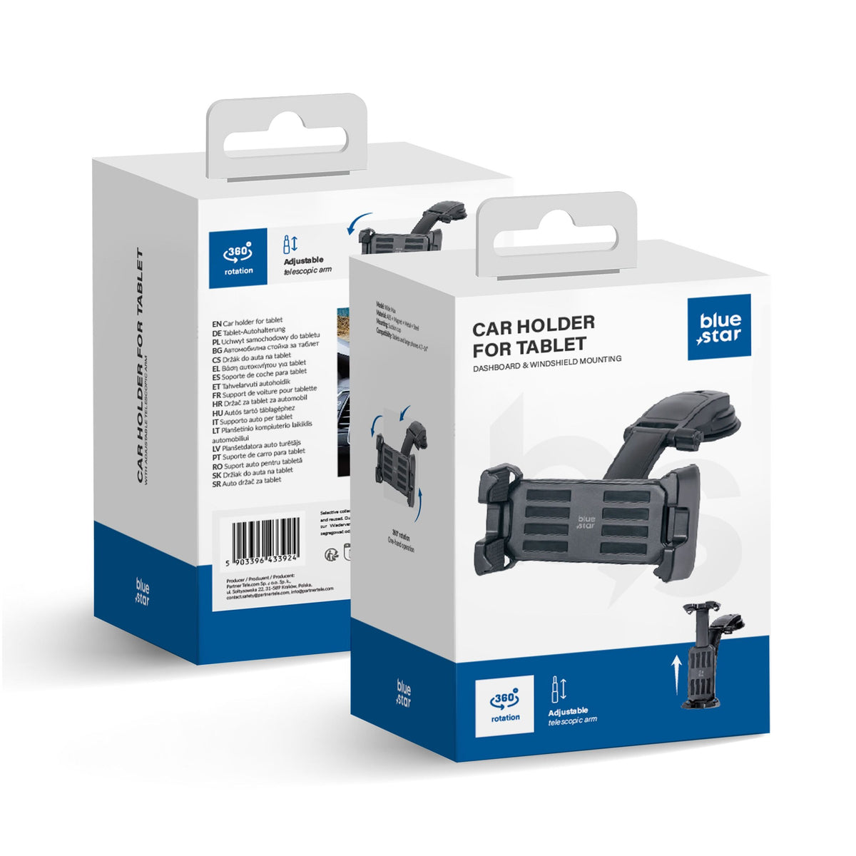 Suport auto Albastru Star Max Wide cu Lock System pentru tableta 4,7-14" Windshield Mount Negru