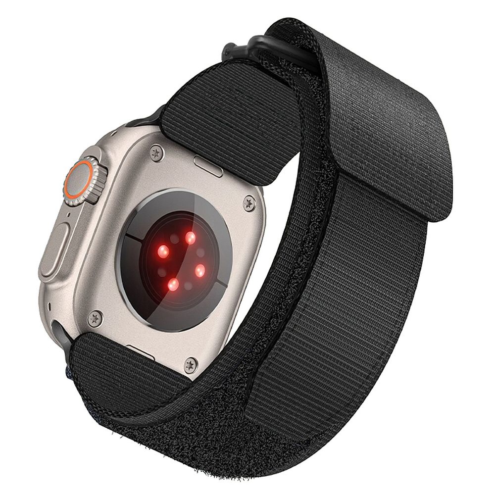 Curea Forcell To Apple Watch F-design Fa05 Nylon Hook-si-loop 42 / 44 / 45 / 49 Mm Negru
