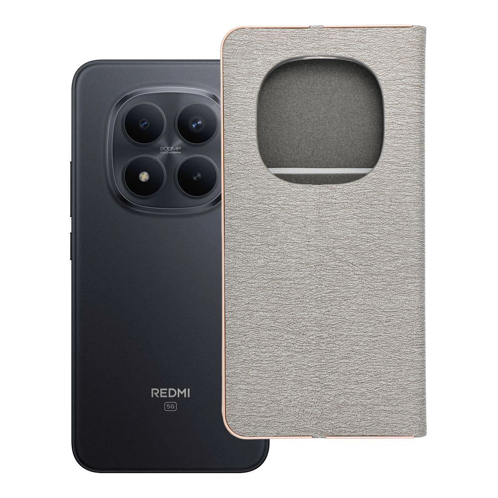 Husa Luna Book Auriu pentru Xiaomi Redmi Note 15 PRO Plus 5G Argintiu