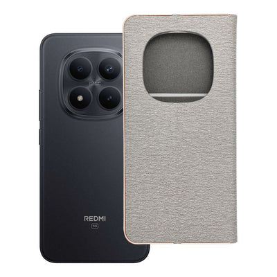 Husa Luna Book Auriu pentru Xiaomi Redmi Note 15 PRO Plus 5G Argintiu