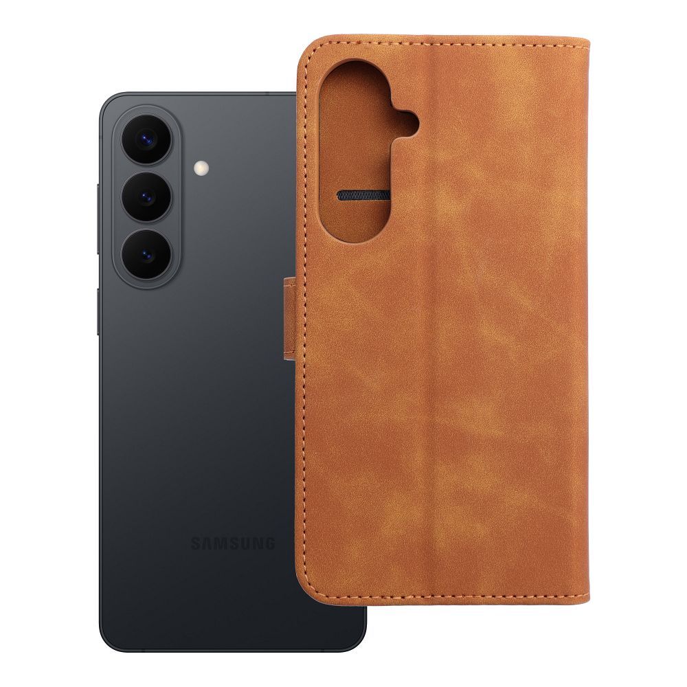 Husa Tender Book Flip pentru Samsung S26 Plus Maro