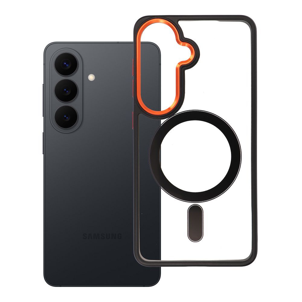 Husa Color Edge Mag pentru Samsung S26 Compatible cu Magsafe Negru-Auriu