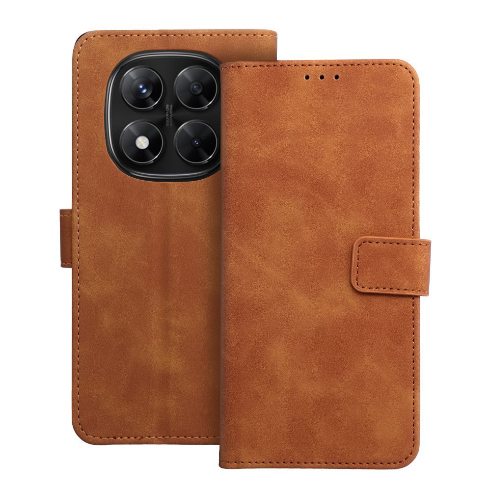 Husa Tender Book Flip pentru Xiaomi Redmi Note 14 PRO 4G Maro