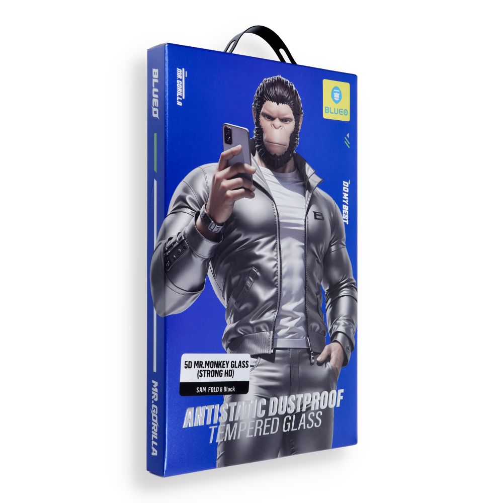 Folie Bestsuit 5D Mr. Monkey sticla - pentru Samsung Galaxy Fold 8 Negru (2.5D Silk HD)