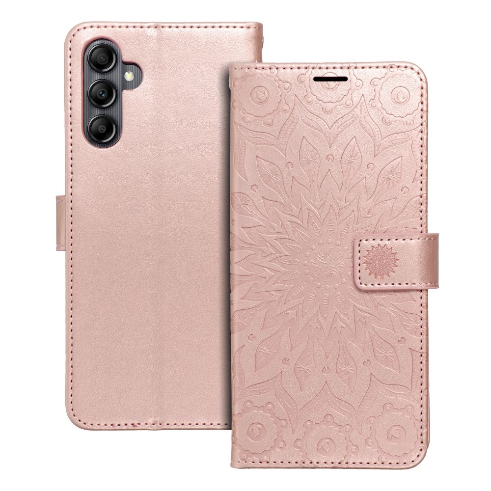 Husa Mezzo Book Flip pentru Samsung A14 4G / A14 5G Mandala Roz auriu
