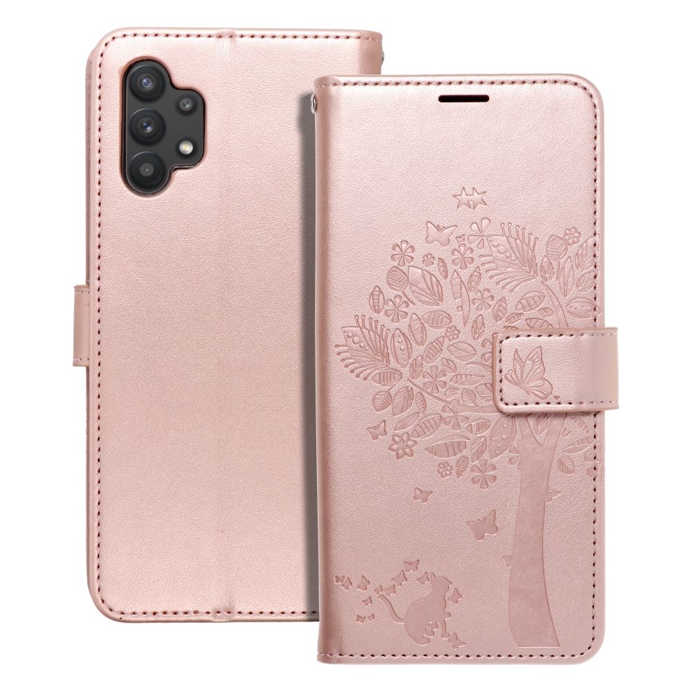 Husa Mezzo Book Flip pentru Samsung A32 LTE ( 4G ) Tree Roz auriu