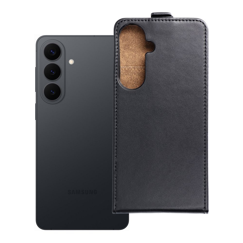 Husa Slim Flexi Fresh Vertical Flip pentru Samsung S26 Plus Negru