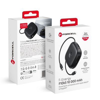 Acumulator extern Forcell Compatible cu Magsafe F-energy F10k5 Pd3.1 Qc3.0 3A 22,5W 10000 Mah Compatible cu Apple Watch