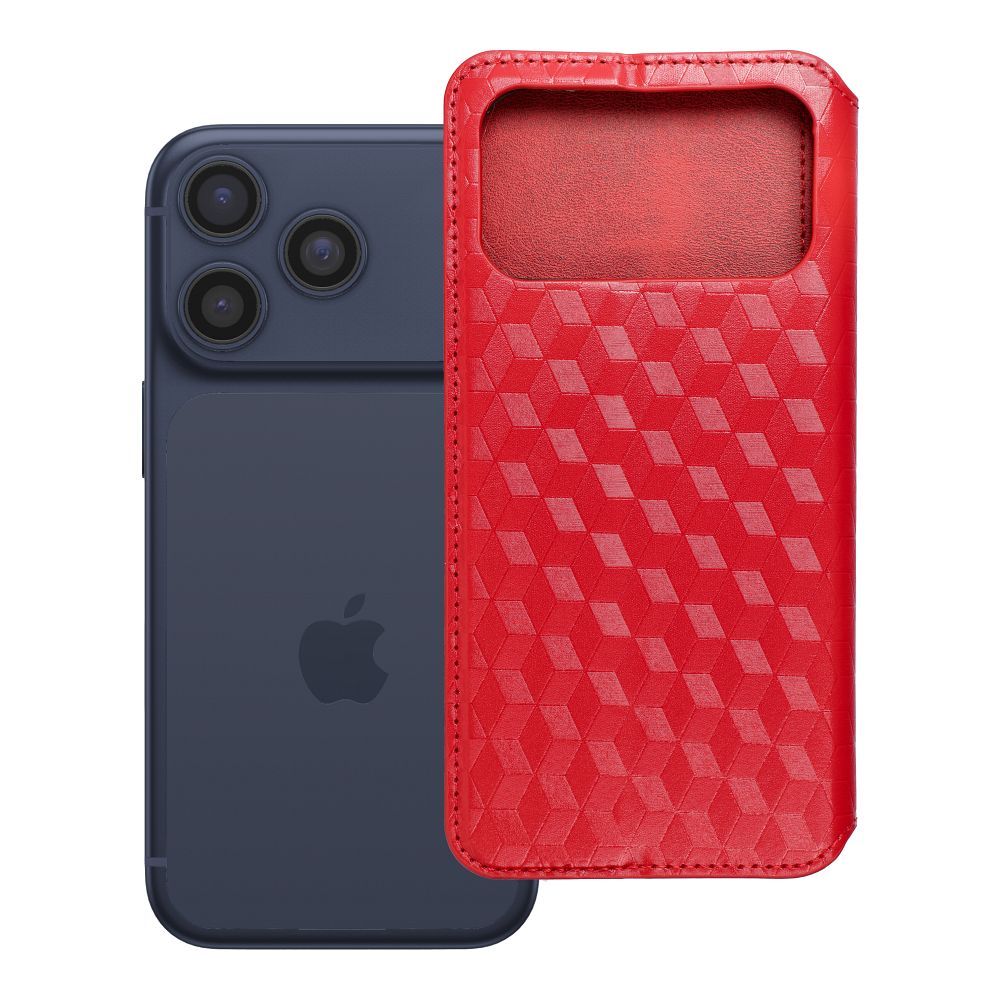 Husa Cubic Book Flip pentru iPhone 17 PRO MAX / 18 PRO MAX Rosu
