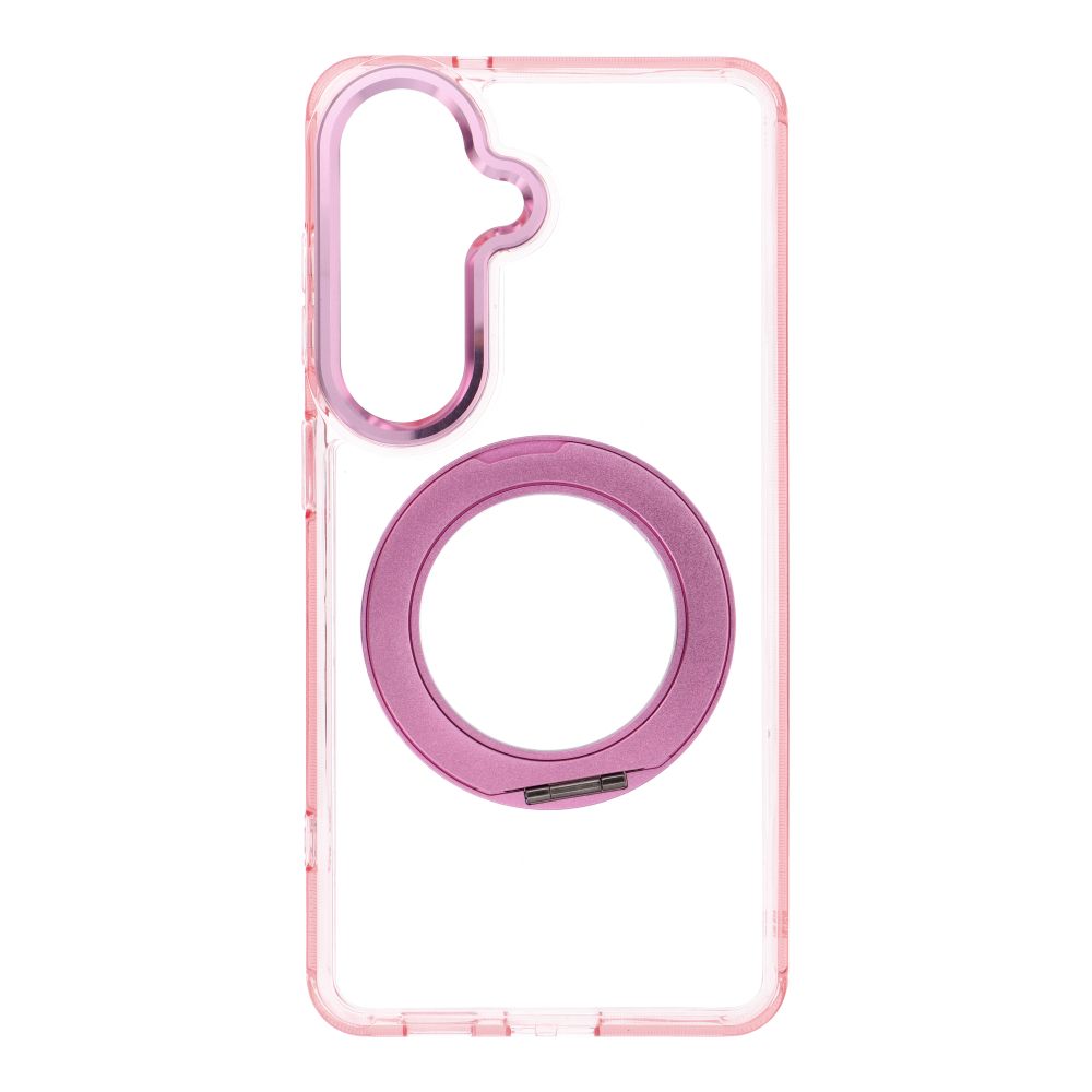 Husa pentru Samsung S26 Frame Circle Stand Compatible cu Magsafe Roz