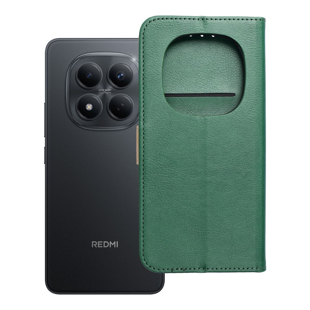 Husa Split Book Flip pentru Xiaomi Redmi Note 15 PRO 5G Verde si Auriu