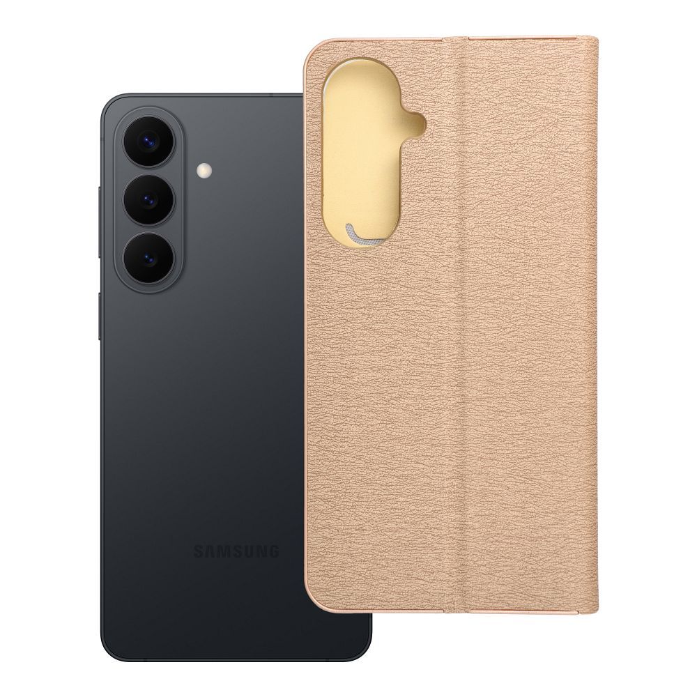 Husa Luna Book Auriu Flip pentru Samsung S26 Plus Auriu