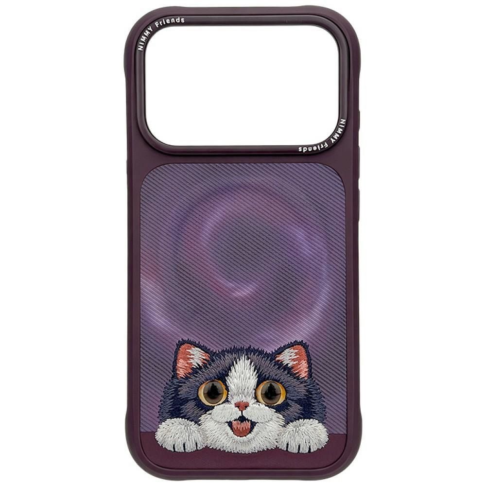 Husa Nimmy BIG Eyed Lying Cream CAT Compatible cu Magsafe pentru iPhone 18 Pro/17 Pro Mov