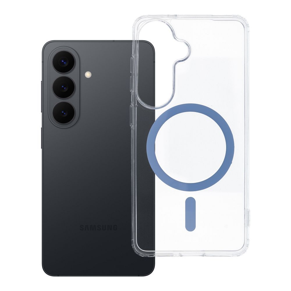Husa pentru Samsung S26 Drop Glue Colorful Ring Mag Compatible cu Magsafe Albastru deschis