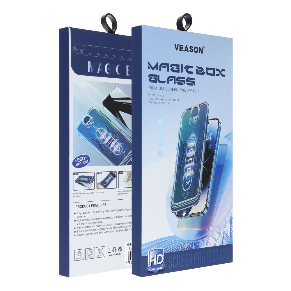 Folie Veason 6D Pro Easy-install sticla + Applicator - pentru iPhone 15 Negru