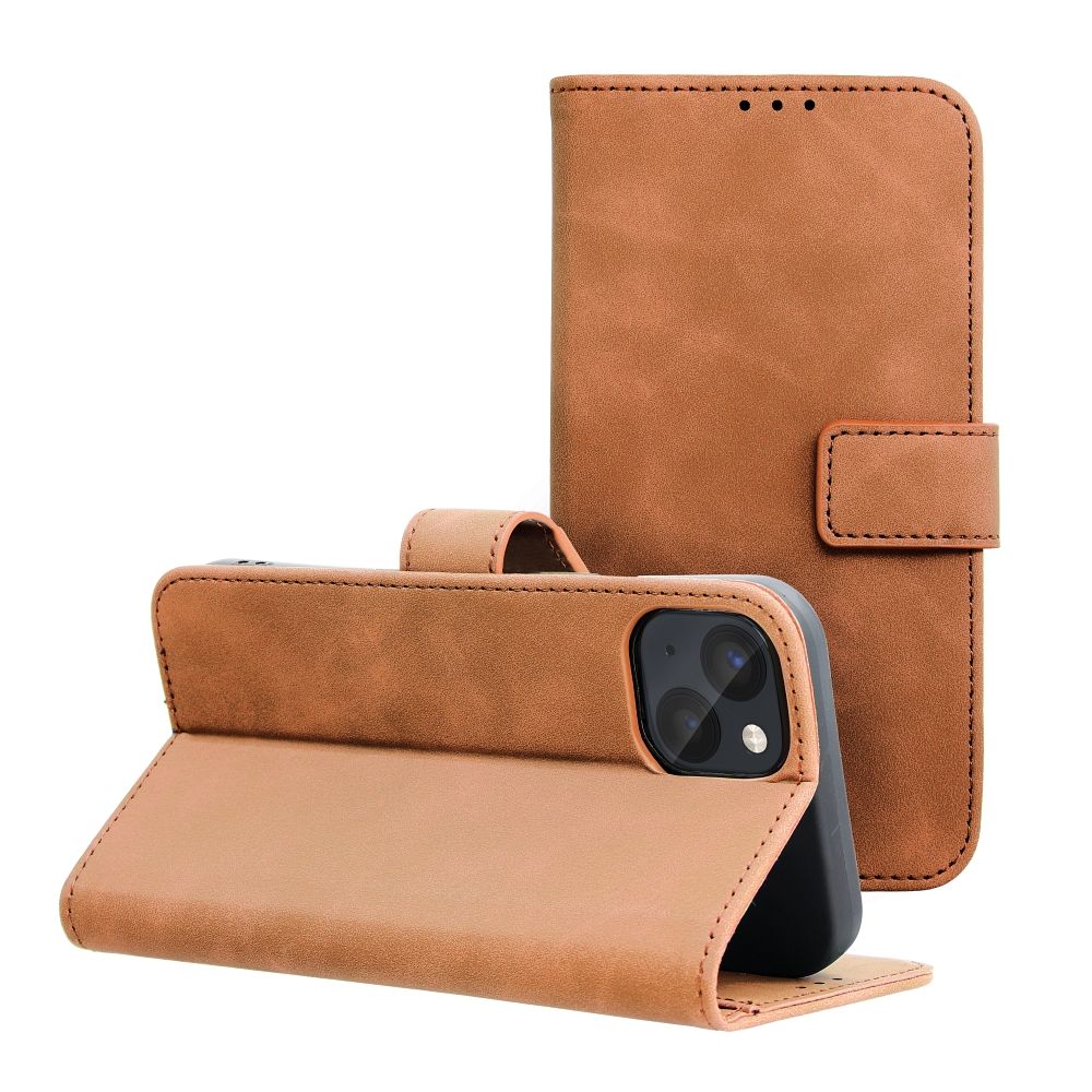 Husa Tender Book Flip pentru iPhone 14 Maro