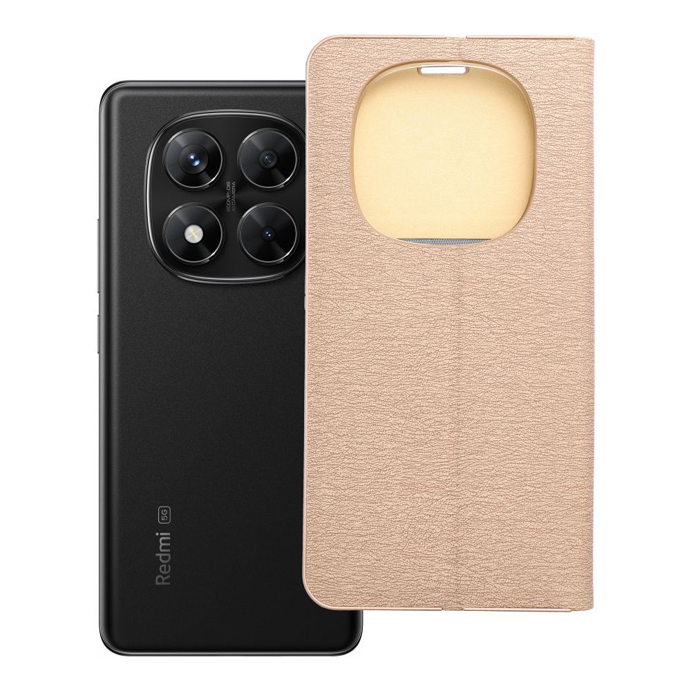 Husa Luna Book Auriu Flip pentru Xiaomi Redmi Note 14 PRO 5G / 14 PRO Plus 5G Auriu