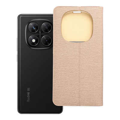 Husa Luna Book Auriu Flip pentru Xiaomi Redmi Note 14 PRO 5G / 14 PRO Plus 5G Auriu