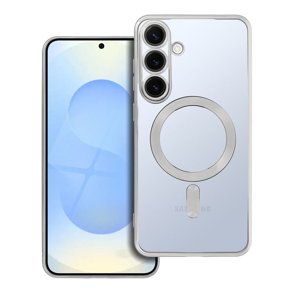 Husa Electro Mag pentru Samsung S25 Plus Compatible cu Magsafe Argintiu