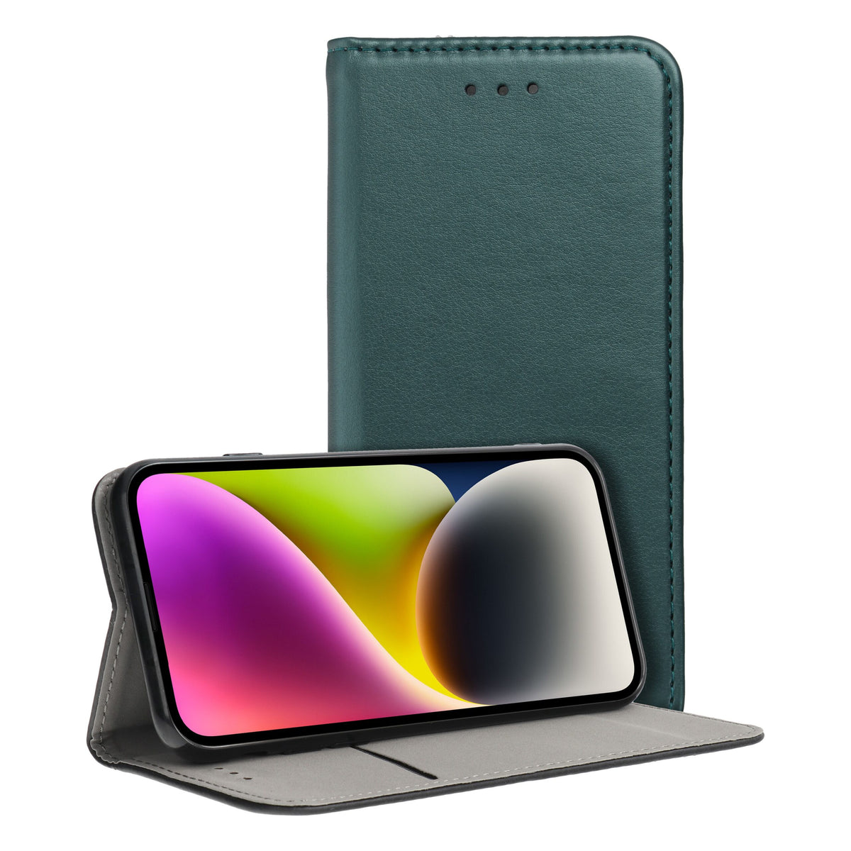 Husa Flip pentru Xiaomi Redmi Note 14 PRO 5G / 14 PRO Plus 5G Smart Magneto Verde inchis