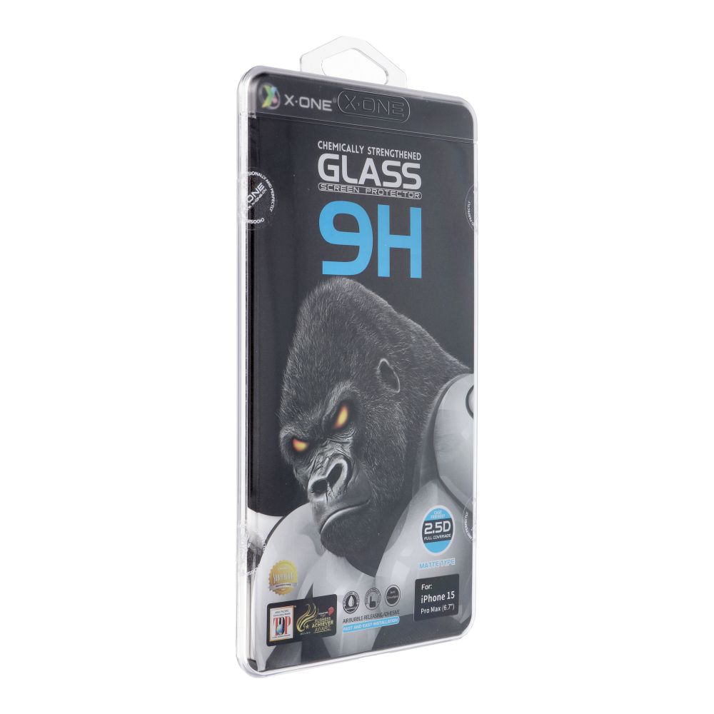 Folie X-one acoperire completa Extra Strong mat - pentru iPhone 15 Pro Max sticla 9H