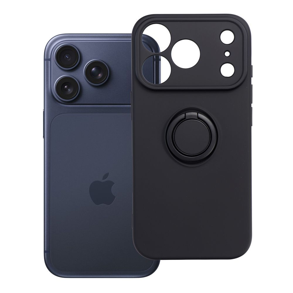Husa Silicone Ring pentru iPhone 18 Pro / 17 Pro Negru