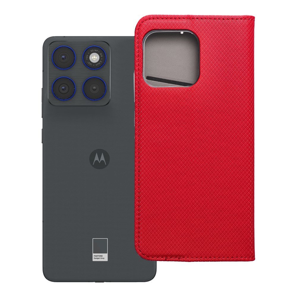 Husa Smart Book pentru Motorola Edge 70 Rosu