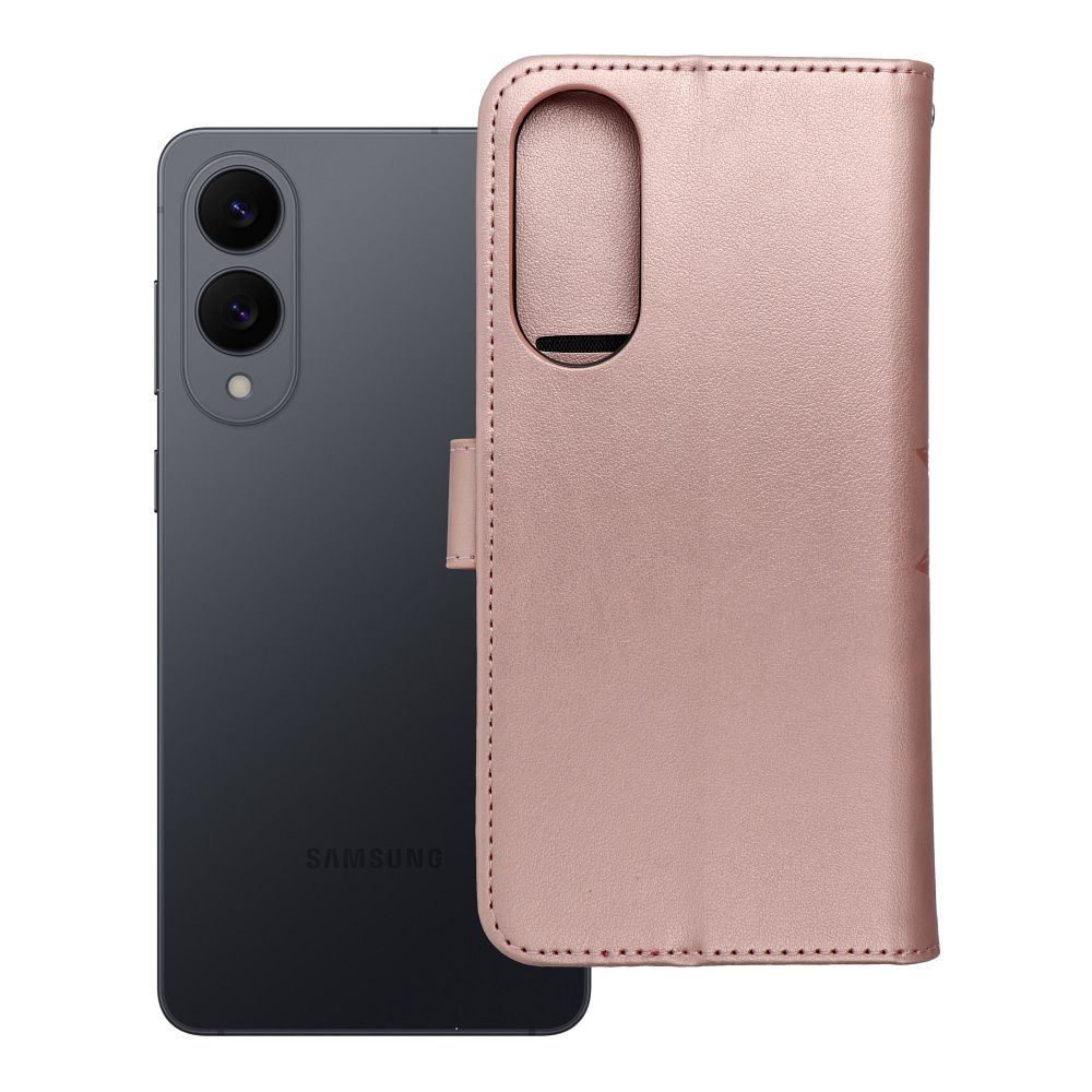 Husa Mezzo Book Flip pentru Samsung S25 Edge Mandala Roz auriu