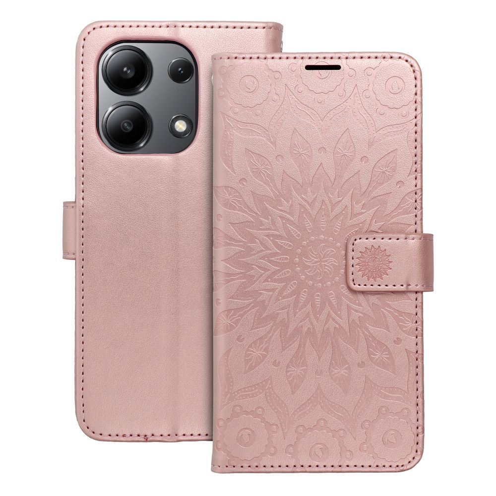 Husa Mezzo Book Flip pentru Xiaomi Redmi Note 13 4G Mandala Roz auriu