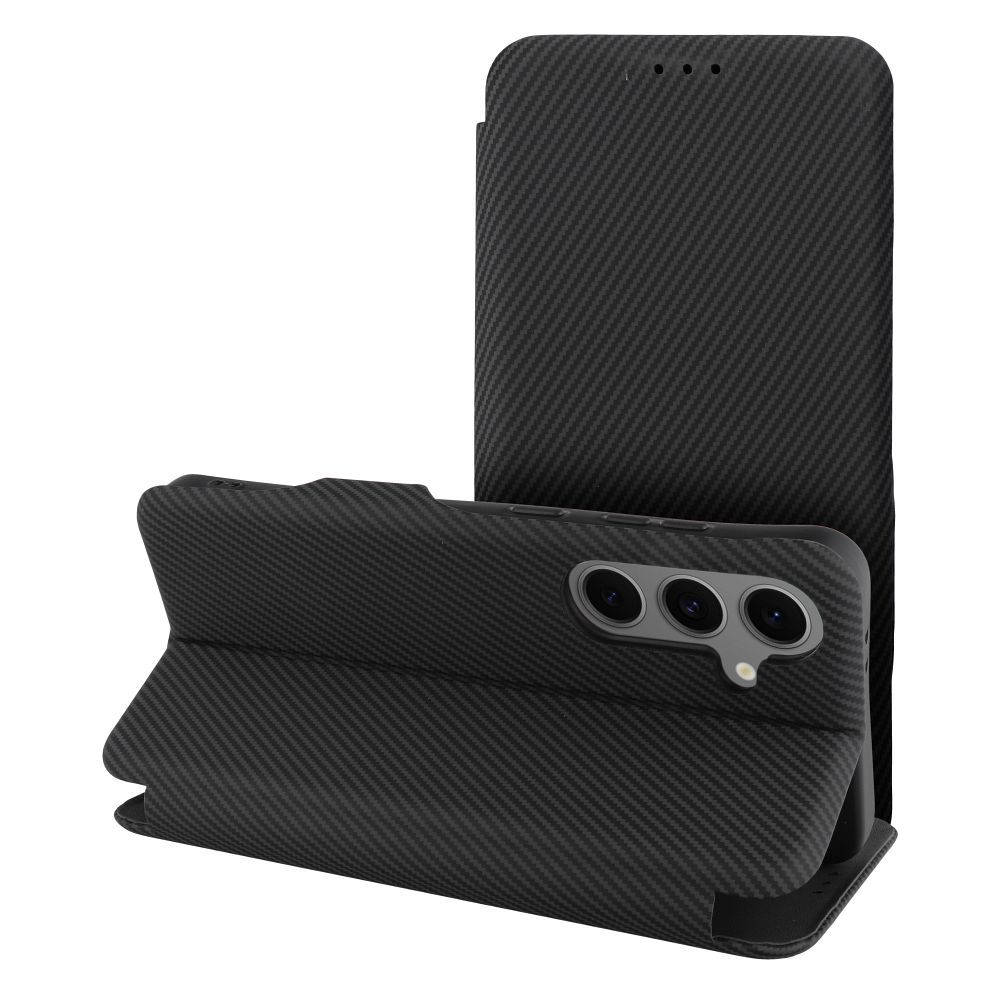 Husa Folio Side Magnet Flip pentru Samsung S25 Plus Negru