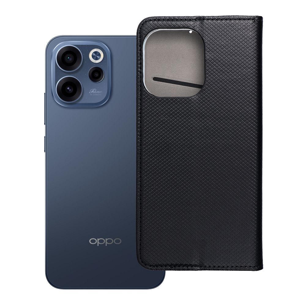 Husa Smart Book pentru Oppo Reno 15 Negru