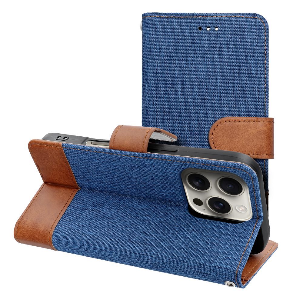 Husa Jeans Book Flip pentru iPhone 17 AIR Albastru