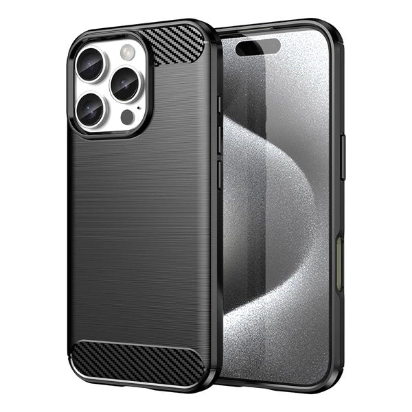 Husa Carbon pentru iPhone 16 Pro - Negru