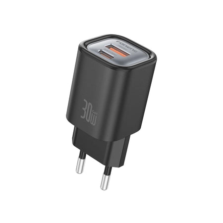 Incarcator priza Foneng Eu71 PD 30W 1xUSB-C + 1xUSB Qc3.0 Negru