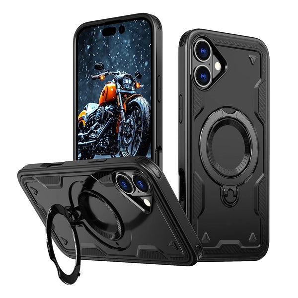 Husa Hybrid Armor Trendy cu Magsafe pentru iPhone 16 - Negru
