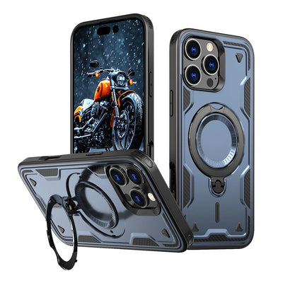 Husa Hybrid Armor Trendy cu Magsafe pentru iPhone 16 Pro Max - Albastru